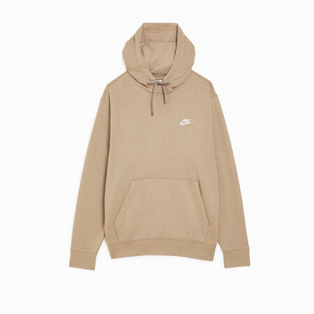 NIKE HOODIE CLUB SMALL LOGO BEIGE KAKI HOMBRE
