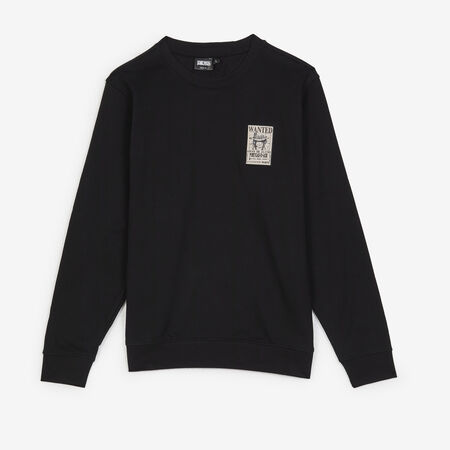 ONE PIECE SWEAT CREW WANTED ACE NEGRO HOMBRE
