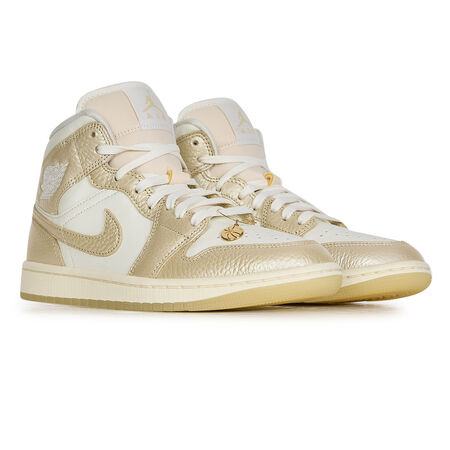JORDAN AIR JORDAN 1 MID SHIMMER BLANCO/DORADO MUJER