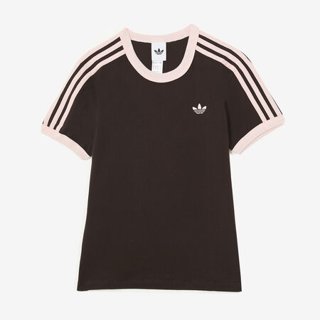 ADIDAS ORIGINALS TEE SHIRT SLIM 3 STRIPES MARR&Oacute;N/ROSA MUJER