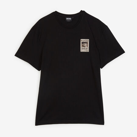 ONE PIECE TEE SHIRT WANTED ZORO NEGRO HOMBRE