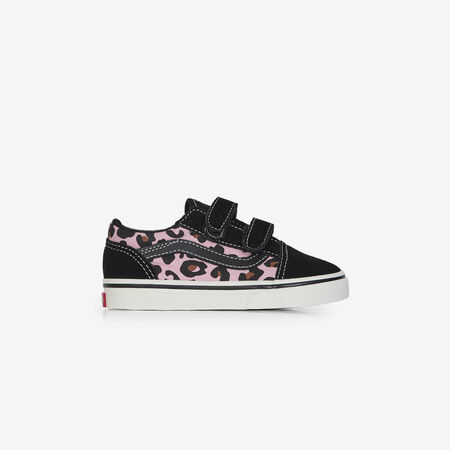 VANS OLD SKOOL V LEOPARD NEGRO/ROSA BEBÉ
