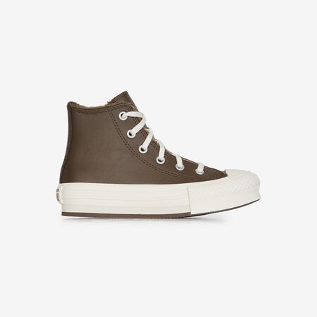 CHUCK TAYLOR ALL STAR LIFT HI COZY : MARRÓN/BLANCO