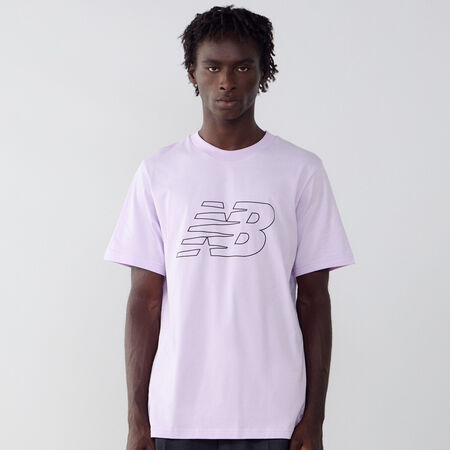NEW BALANCE TEE SHIRT FLYING LOGO LILA HOMBRE