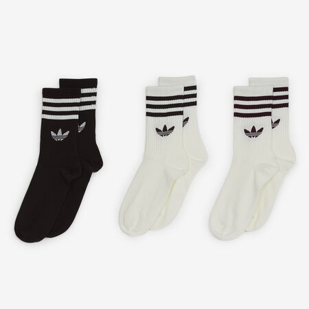 ADIDAS ORIGINALS CHAUSSETTES X3 CREW 3 STRIPES BEIGE/MARR&Oacute;N HOMBRE