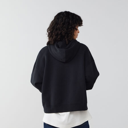 NIKE HOODIE PHOENIX LONG OVERSIZED NEGRO MUJER