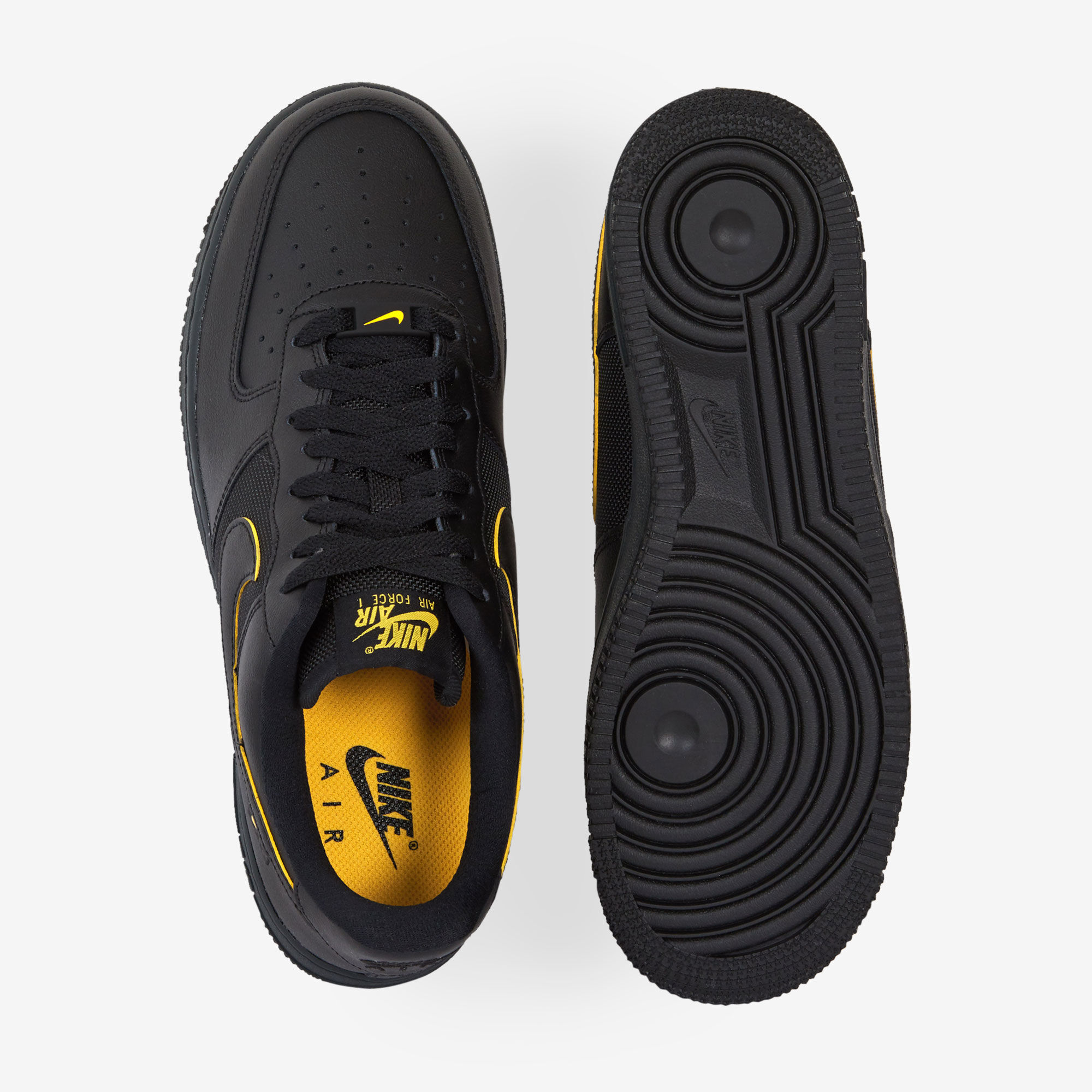 NIKE AIR FORCE 1 LOW NEGRO AMARILLO CORDONES HOMBRE Courir.es