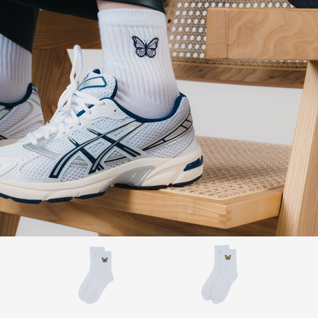 COURIR MID CREW BUTTERFLY 2PK BLANCO/MULTICOLOR MIXTO