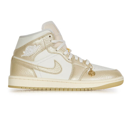 AIR JORDAN 1 MID SHIMMER : BLANCO/DORADO