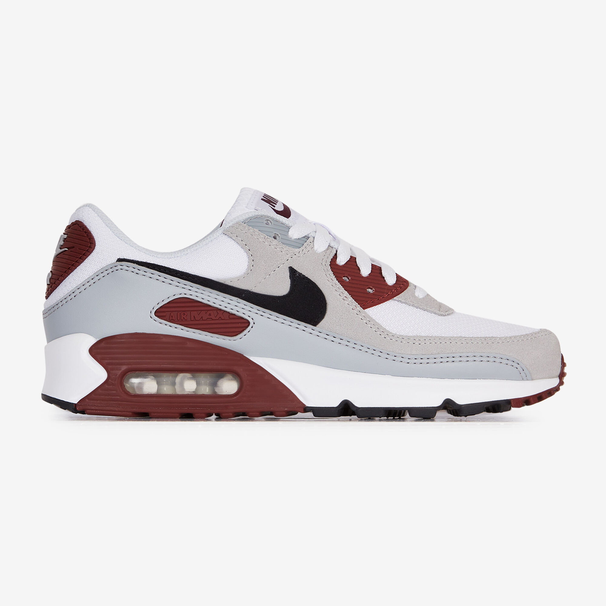 NIKE AIR MAX 90 GRIS BURDEOS CORDONES HOMBRE Courir.es