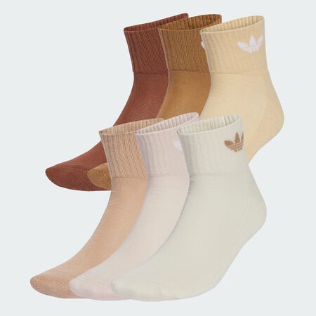 ADIDAS ORIGINALS CHAUSSETTES X6 QUARTER TREFOIL BEIGE/MARR&Oacute;N HOMBRE
