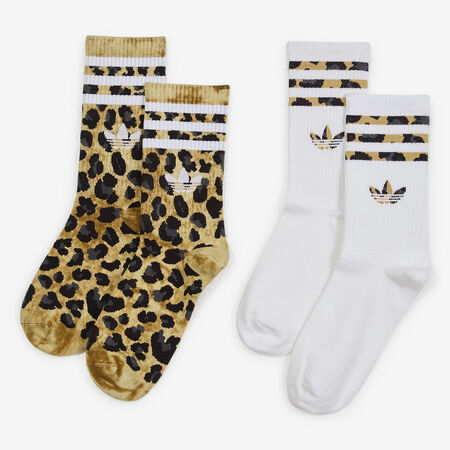 ADIDAS ORIGINALS CHAUSSETTES X2 CREW LEOPARD MARRÓN/BLANCO MIXTO
