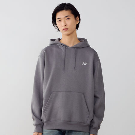NEW BALANCE HOODIE SMALL LOGO GRIS HOMBRE