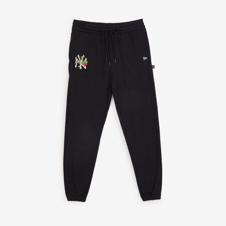 NEW ERA PANT JOGGER NY YANKEES FLORAL EMBRO LOGO NEGRO/BLANCO HOMBRE