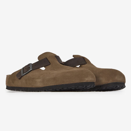 BIRKENSTOCK BOSTON LEATHER MIX DARK TEA MARRÓN HOMBRE
