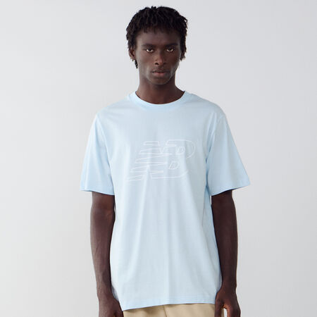 NEW BALANCE TEE SHIRT FLYING LOGO AZUL/BLANCO HOMBRE