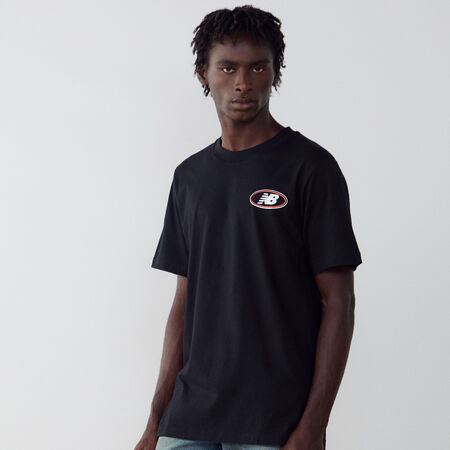 NEW BALANCE TEE SHIRT OVAL LOGO NEGRO/BLANCO HOMBRE