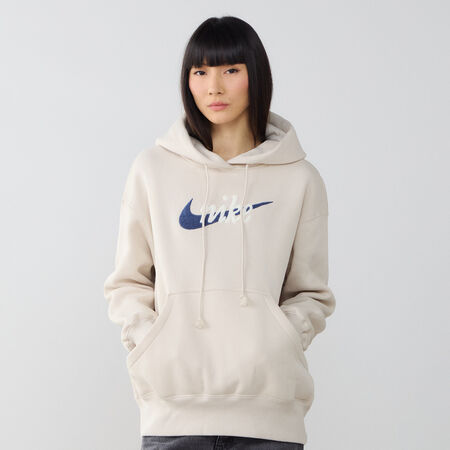 NIKE HOODIE PHOENIX OS HDY BEIGE/AZUL MARINO MUJER