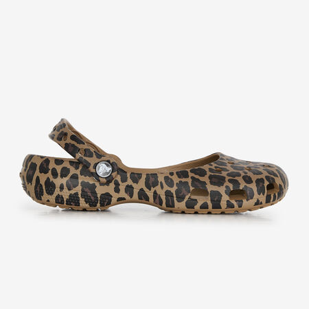 CROCS CLASSIC BALLET LEOPARD MARR&Oacute;N/NEGRO MUJER