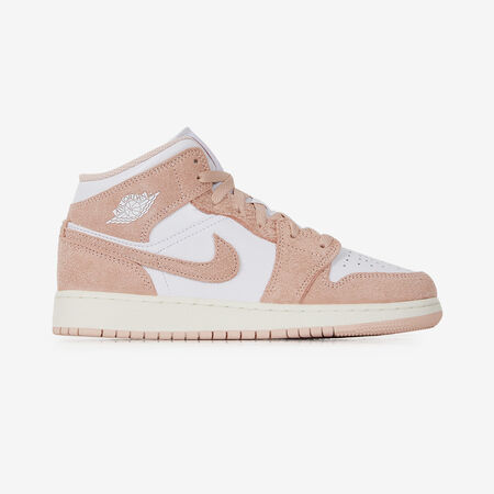 AIR JORDAN 1 MID : BLANCO/ROSA