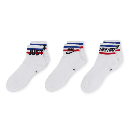 NIKE CHAUSSETTES X3 QUARTER MULTI LOGO BLANC MIXTO