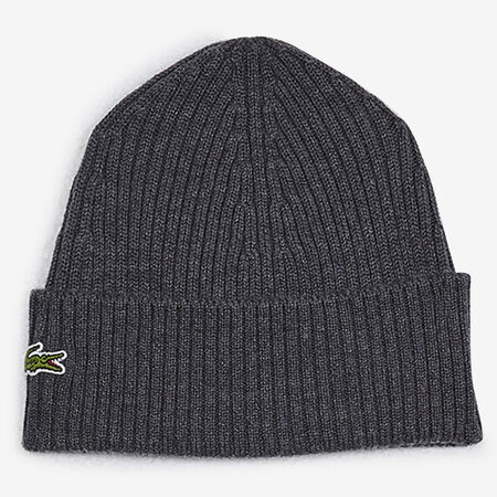 LACOSTE BEANIE CLASSIC LOGO GRIS/VERDE HOMBRE