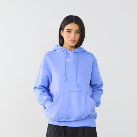 NIKE HOODIE PHOENIX LONG OVERSIZED AZUL/BLANCO MUJER