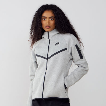 NIKE JACKET ZIP TECH FLEECE GRIS/NEGRO MUJER
