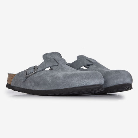 BIRKENSTOCK BOSTON SUEDE BASALT GRAY GRIS MUJER