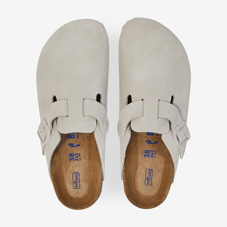BIRKENSTOCK boston BOSTON SUEDE ANTIQUE WHITE BLANCO MUJER