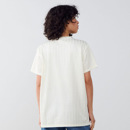 ADIDAS ORIGINALS TEE SHIRT LOGO BLANCO/AZUL MARINO MUJER
