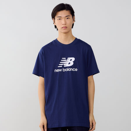 NEW BALANCE TEE SHIRT BIG LOGO AZUL MARINO/BLANCO HOMBRE