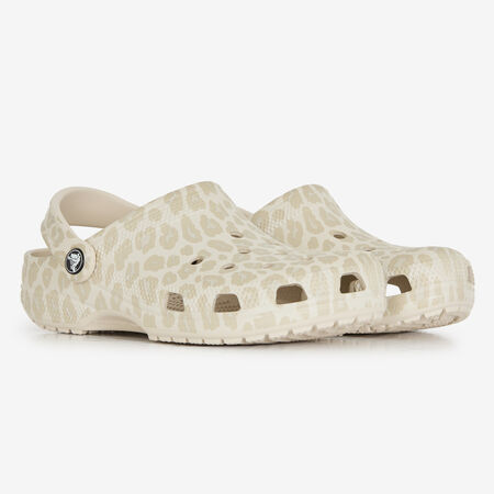 CROCS CLASSIC CLOG LEOPARD BLANCO/BEIGE MUJER