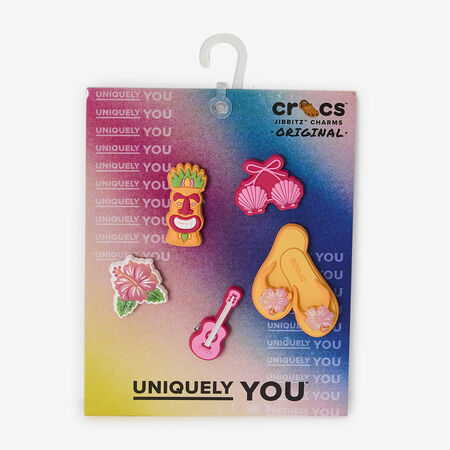 JIBBITZ TIKI VACATION 5PC : ROSA/NARANJA