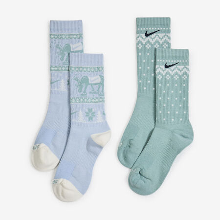 NIKE CHAUSSETTES X2 CREW WINTER AZUL/VERDE HOMBRE