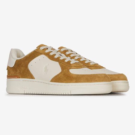 POLO RALPH LAUREN MASTERS COURT SUEDE BLANCO/MARRÓN HOMBRE