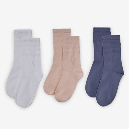 ADIDAS ORIGINALS CHAUSSETTES X3 CREW TRANSPARENT BEIGE/BLANCO MUJER