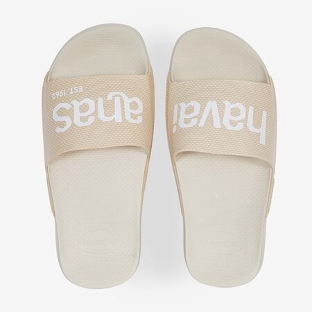 HAVAIANAS SLIDE CLASSIC LOGOMANIA BEIGE HOMBRE