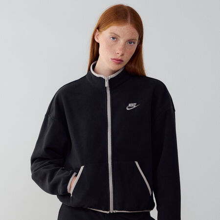 NIKE JACKET FZ CLUB FLEECE COZY NEGRO/GRIS MUJER