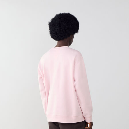 NEW BALANCE SWEAT CREW ESSENTIALS SMALL LOGO ROSA/BLANCO HOMBRE