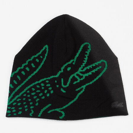 LACOSTE BEANIE LOGO REVERSIBLE NEGRO/VERDE HOMBRE