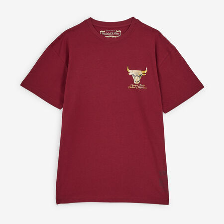 MITCHELL & NESS TEE SHIRT BULLS SHINY EMB LOGO ROJO/DORADO HOMBRE