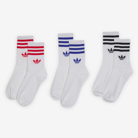 ADIDAS ORIGINALS CHAUSSETTES X3 CREW 3 STRIPES BLANCO/ROJO MIXTO