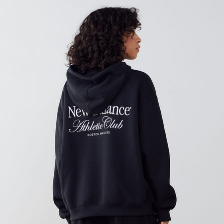NEW BALANCE HOODIE ATHLETICS CLUB NEGRO/BLANCO MUJER