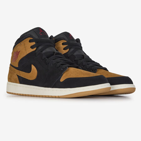JORDAN AIR JORDAN 1 MID SE NEGRO/CAMELLO HOMBRE