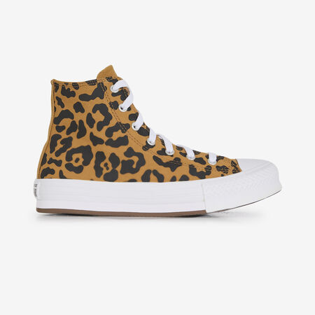 CHUCK TAYLOR EVA LIFT HI LEOPARD : MARR&Oacute;N/NEGRO