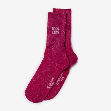 FELI CHAUSSETTES CREW BOSS LADY GLITTER ROSA MUJER