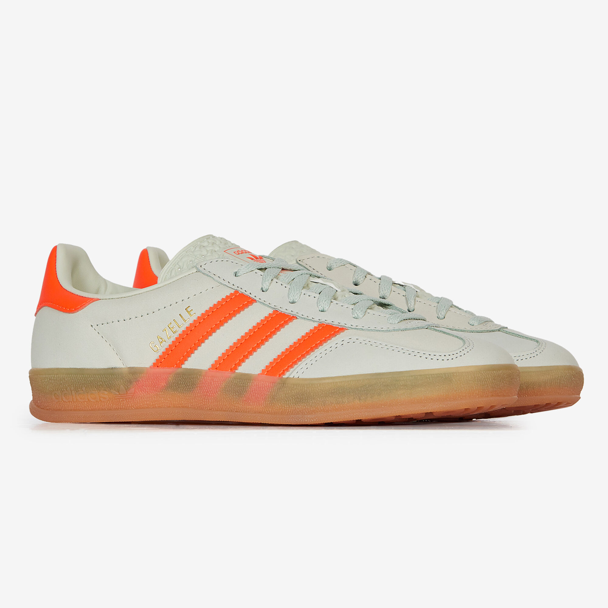 ADIDAS ORIGINALS GAZELLE INDOOR VERT CLAIR ORANGE CORDONES MUJER Courir.es