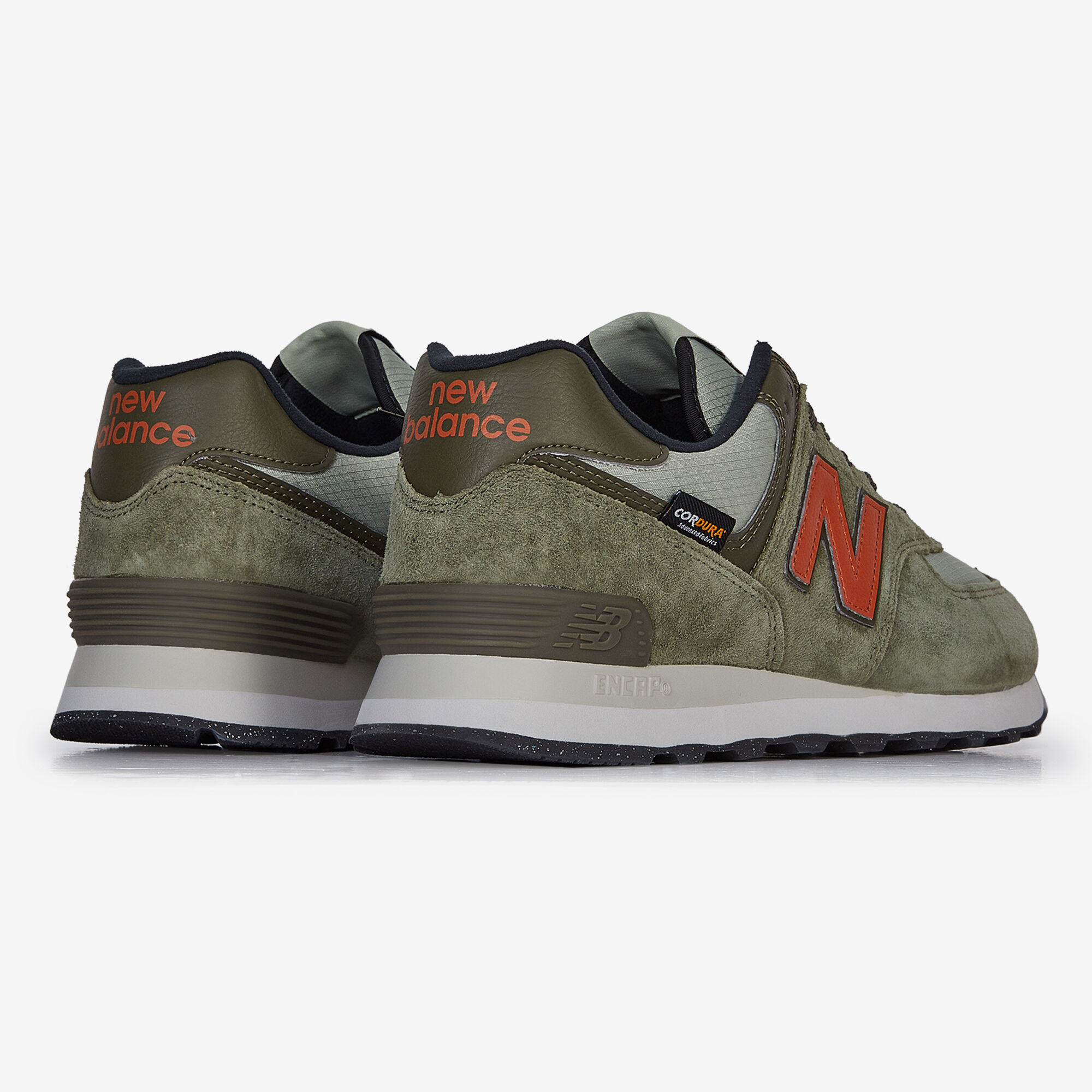 NEW BALANCE 574 VERDE NARANJA CORDONES HOMBRE Courir.es