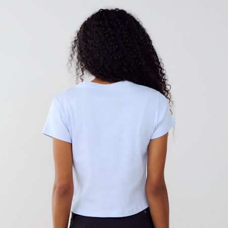 NIKE TEE TIGHT RIB AZUL MUJER